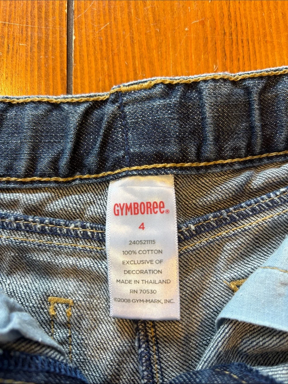 Gymboree Dark Blue Denim Shorts with Side Embroidered Ladybugs Girls Size 4 EUC
